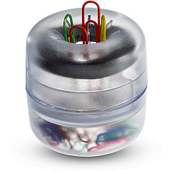 Officemate Euro-Style Designer Paper Clip Holder Clear - 1 Each (93695)