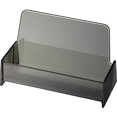 Officemate Business Card Holders 1.9" Height x 3.9" Width x 2.4" Depth - Plastic - Smoke - 1 Each (97833)