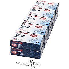 Officemate Nonskid Paper Clips No. 1 - 1.8" Length x 0.5" Width - Non-skid - Silver - Steel - 100/Box - 10 / Pack (99912)