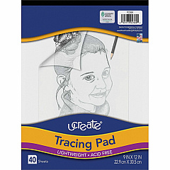 UCreate Tracing Pad 40 Sheets - Plain - Unruled Margin - 9" x 12" Sheet Size - Transparent Paper - Bleed-free - 1 Pad (2369) UCreate Tracing Pad 40 Sheets - Plain - Unruled Margin - 9" x 12" Sheet Size - Transparent Paper - Bleed-free - 1 Pad (2369)