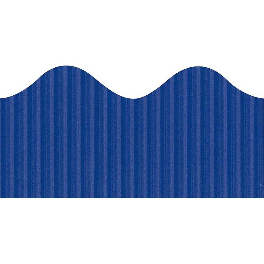 Bordette Decorative Border Rectangle with Scalloped Trim Shape - Pin-up - Fadeless - 4" Height x 2.25" Width x 600" Length - Royal Blue - Paper - 1 Roll (37204)