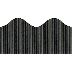Bordette Decorative Border Rectangle with Scalloped Trim Shape - Pin-up - Fadeless - 2.25" Width x 600" Length - Black - Paper - 1 Roll (37304) Bordette Decorative Border Rectangle with Scalloped Trim Shape - Pin-up - Fadeless - 2.25" Width x 600" Length - Black - Paper - 1 Roll (37304)