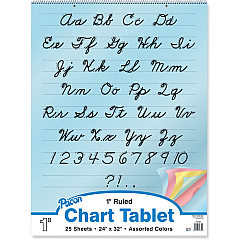 Pacon Cursive Cover Colored Paper Chart Tablet 25 Sheets - 1" Ruled - 24" x 32" Sheet Size x 24" Width x 32" Length - Assorted Paper - Recycled - 1 Each (74731) Pacon Cursive Cover Colored Paper Chart Tablet 25 Sheets - 1" Ruled - 24" x 32" Sheet Size x 24" Width x 32" Length - Assorted Paper - Recycled - 1 Each (74731)