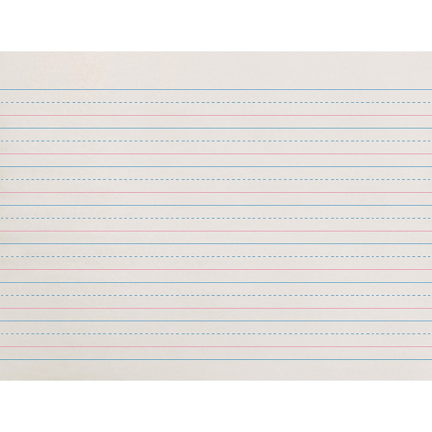 Zaner-Bloser Dotted Midline Newsprint Paper 500 Sheets - 0.63" Ruled - Unruled Margin - 10 1/2" x 8" Sheet Size - White Paper - 1 Pack (ZP2611)