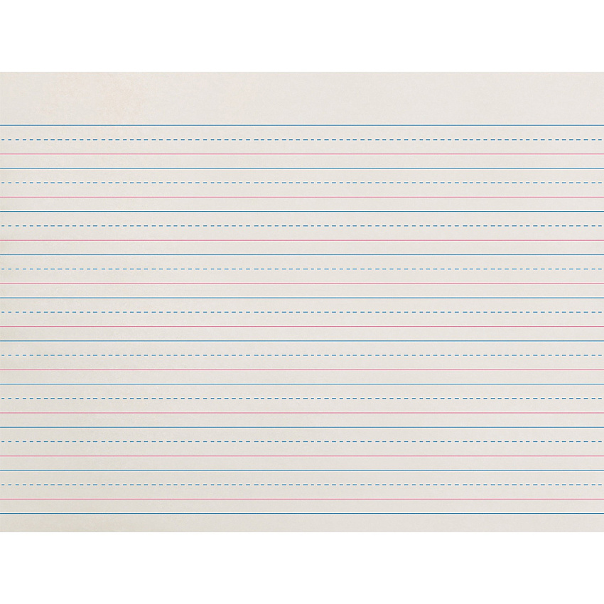 Zaner-Bloser Dotted Midline Newsprint Paper 500 Sheets - 0.50" Ruled - Unruled Margin - 10 1/2" x 8" Sheet Size - White Paper - 1 Pack (ZP2612)