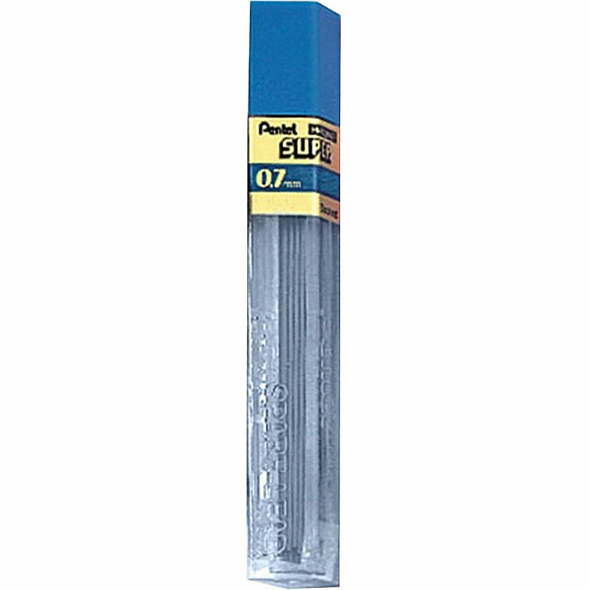 Pentel Super Hi-Polymer Leads 0.7 mm , Medium Point - 2H - Black Lead - 12 / Tub (502H)