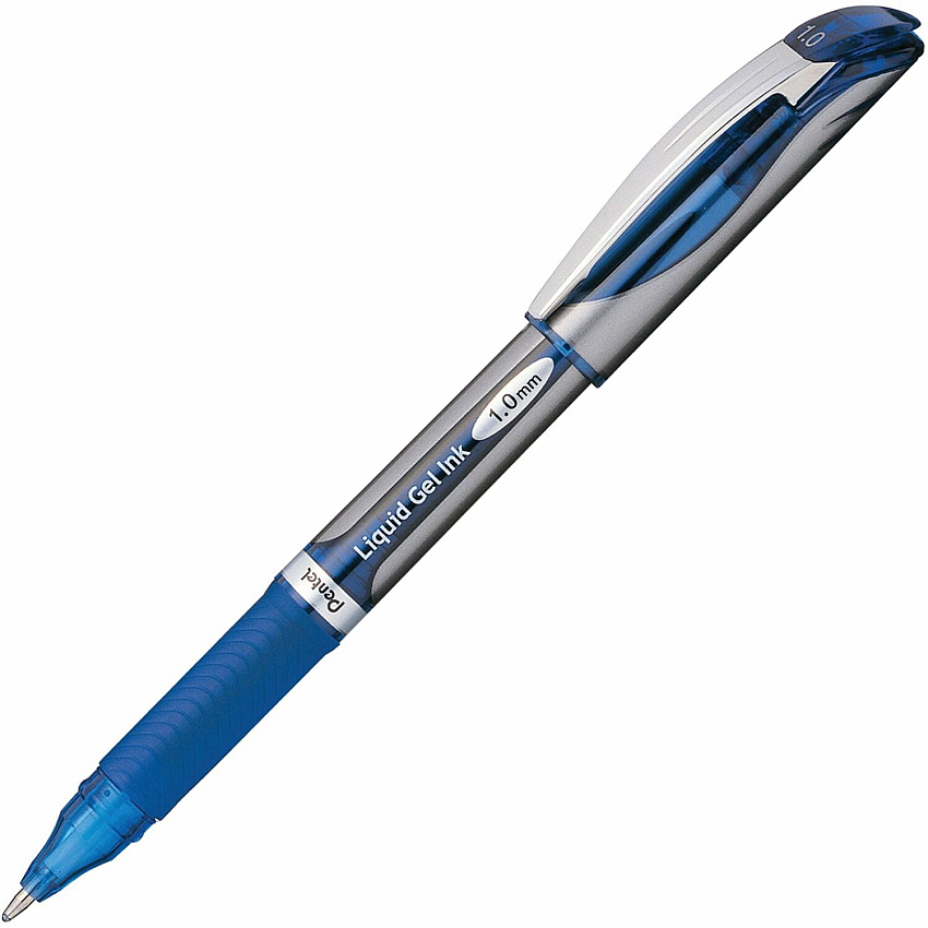 Pentel EnerGel Deluxe Liquid Gel Pen 1 mm Bold Pen Point - Refillable - Blue Ink - Gel-based - Silver Barrel - 1 Each (BL60C)