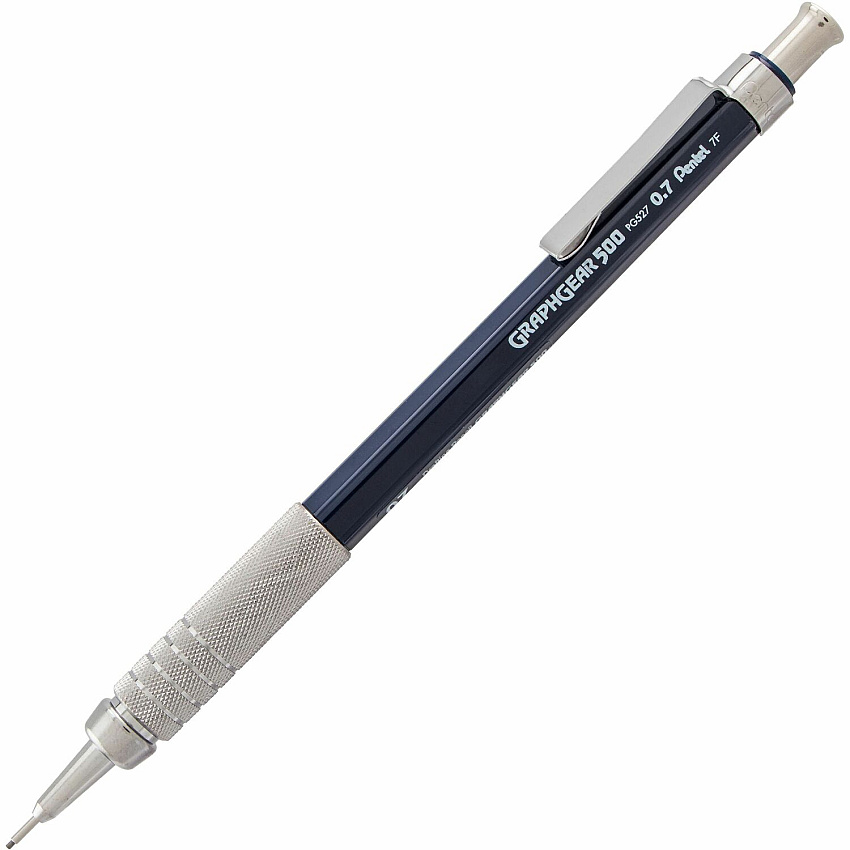 Pentel Graph Gear 500 Mechanical Pencils 0.7 mm Lead - #2 - Refillable - Blue Barrel - 1 Each (PG527C)