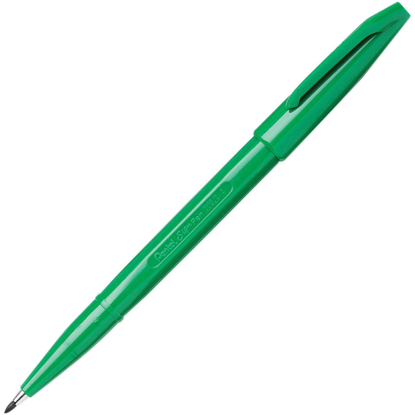 Pentel Fiber-tipped Sign Pens Bold Pen Point - Green Ink - Water Based - Fiber Tip - 12 / Dozen (S520D)