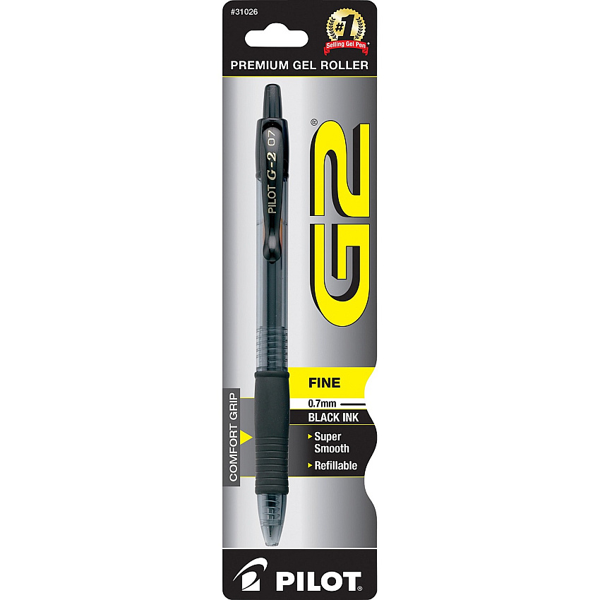 G2 Premium Gel Ink Retractable Pen 0.7 mm Fine Pen Point - Refillable - Retractable - Black Ink - Gel-based - Translucent Barrel - 1 Each (31026)