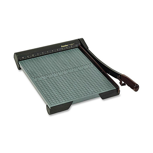 Premier Heavy-Duty Wood Series Paper Trimmers 20 Sheet Cutting Capacity - 1 Steel Blade - 15" Cutting Length - 4.3" Height x 17" Width x 24" Depth - Non-skid Rubber Feet, Heavy Duty, Locking Blade - Wood, Steel - Green - 1 Each (W15)