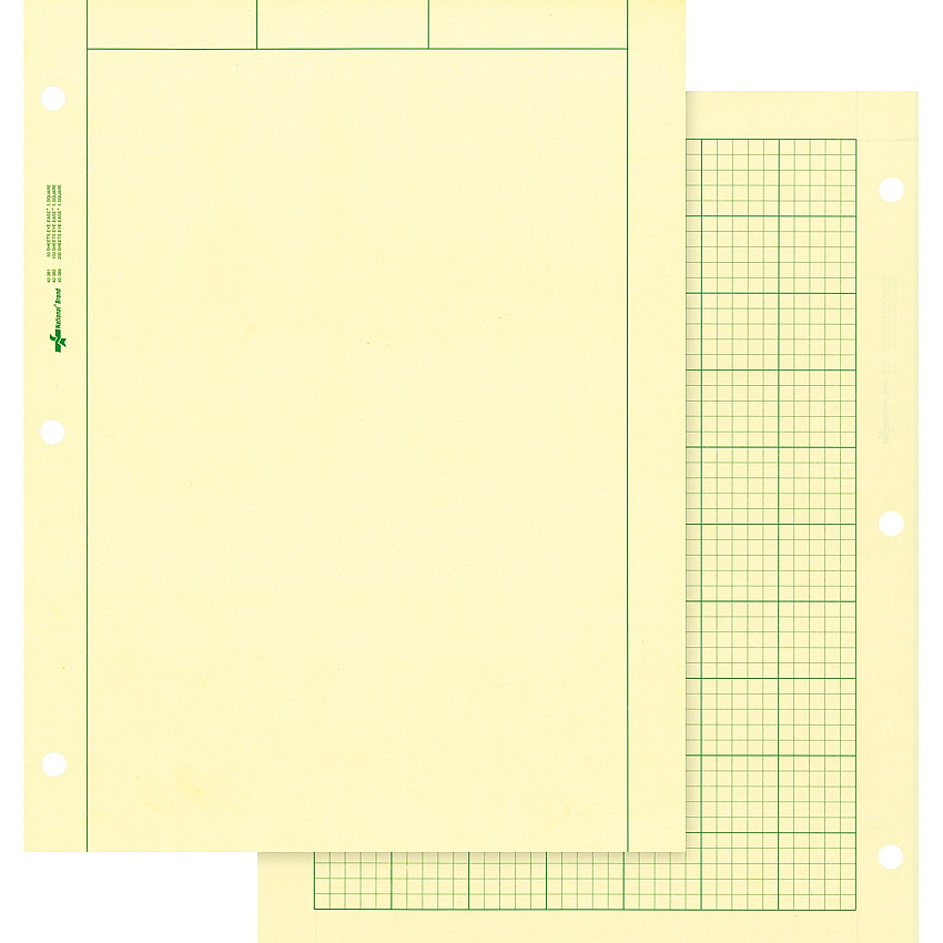 Rediform Computation Pads - Letter 100 Sheets - Stapled/Glued - Letter - 8 1/2" x 11" Sheet Size - Green Paper - Subject - 1 Pad (42382)