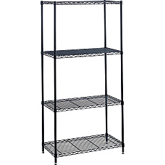 Safco Industrial Wire Shelving 48" Width x 18" Depth x 72" Height - 4 x Shelf(ves) - 1250 lb Load Capacity - Leveling Glide, Dust Proof, Adjustable Leveler, Adjustable Feet - Black - Powder Coated - Steel - Assembly Required - 1 Each (5291BL) Safco Industrial Wire Shelving 48" Width x 18" Depth x 72" Height - 4 x Shelf(ves) - 1250 lb Load Capacity - Leveling Glide, Dust Proof, Adjustable Leveler, Adjustable Feet - Black - Powder Coated - Steel - Assembly Required - 1 Each (5291BL)