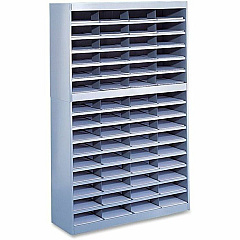 Safco E-Z Stor Steel Literature Organizers 750 x Sheet - 60 Compartment(s) - Compartment Size : 3" x 9" x 12.25" - 60" Height x 37.50" Width x 12.75" Depth - 50% Recycled - Enamel - Gray - Steel, Fiberboard - 1 Each (9231GRR)