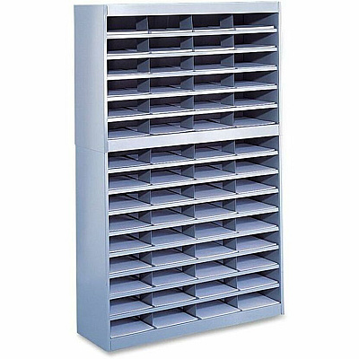 Safco E-Z Stor Steel Literature Organizers 750 x Sheet - 60 Compartment(s) - Compartment Size : 3" x 9" x 12.25" - 60" Height x 37.50" Width x 12.75" Depth - 50% Recycled - Enamel - Gray - Steel, Fiberboard - 1 Each (9231GRR)