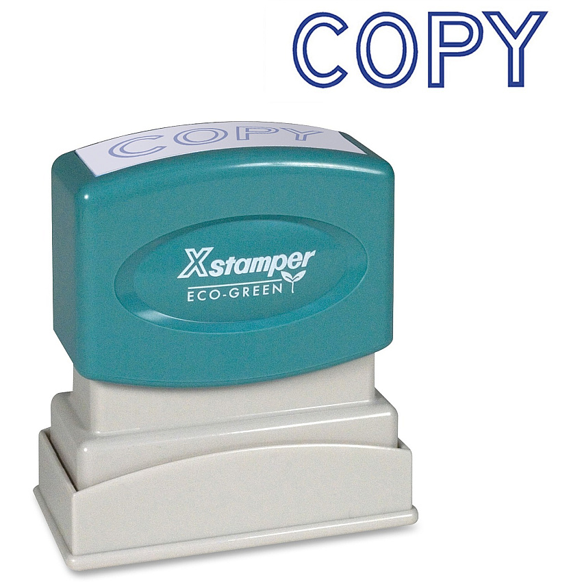 Xstamper COPY Title Stamp Message Stamp - COPY - 0.50" Impression Width x 1.63" Impression Length - 100000 Impression(s) - Blue - Recycled - 1 Each (1006)
