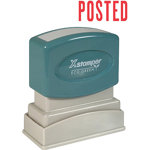 Xstamper POSTED Title Stamp Message Stamp - POSTED - 0.50" Impression Width x 1.63" Impression Length - 100000 Impression(s) - Red - Recycled - 1 Each (1047)