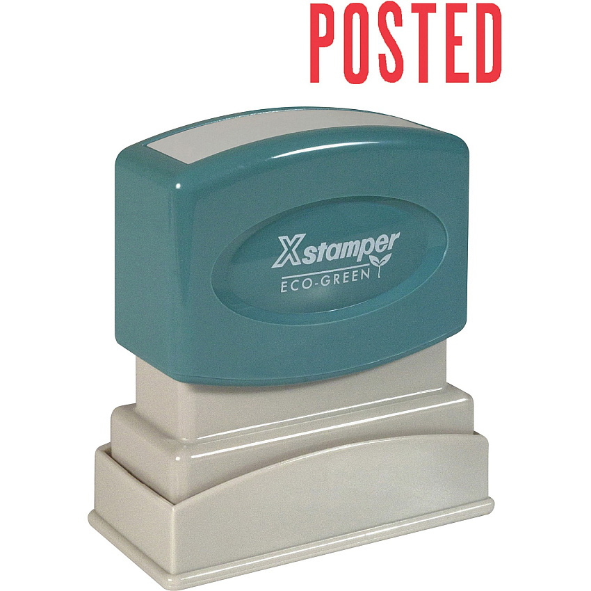Xstamper POSTED Title Stamp Message Stamp - POSTED - 0.50" Impression Width x 1.63" Impression Length - 100000 Impression(s) - Red - Recycled - 1 Each (1047)