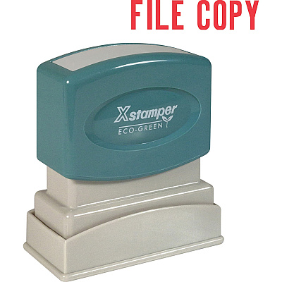 Xstamper FILE COPY Title Stamp Message Stamp - FILE COPY - 0.50" Impression Width x 1.63" Impression Length - 100000 Impression(s) - Red - Recycled - 1 Each (1071)