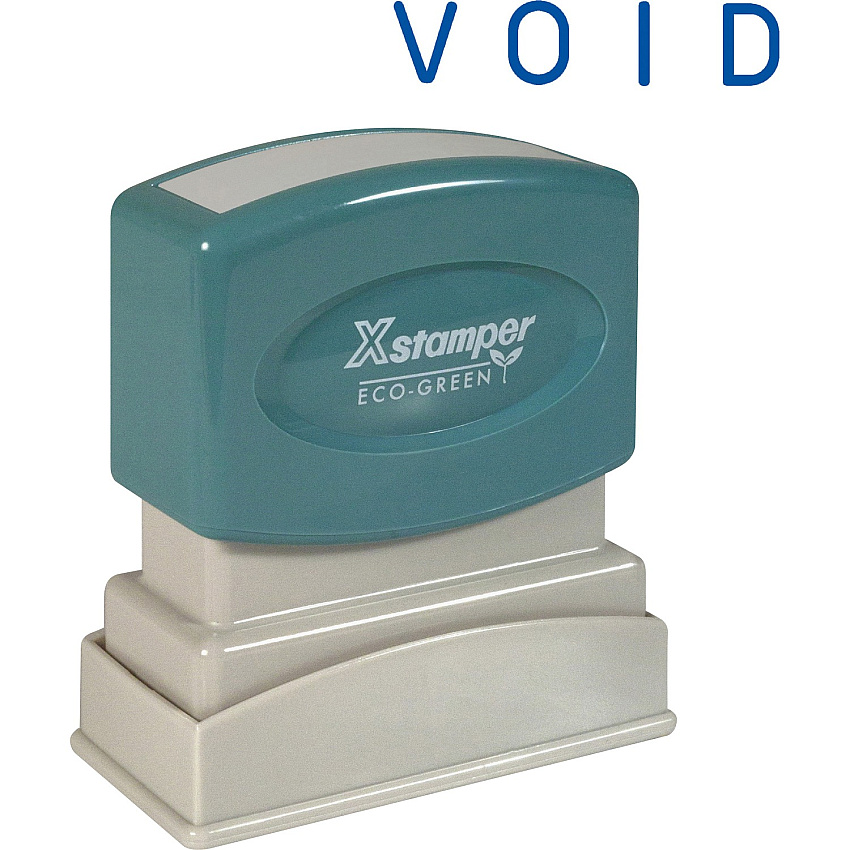 Xstamper VOID Title Stamp Message Stamp - VOID - 0.50" Impression Width x 1.63" Impression Length - 100000 Impression(s) - Blue - Recycled - 1 Each (1117)