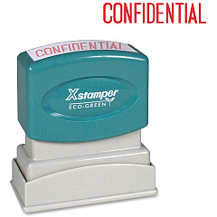 Xstamper CONFIDENTIAL Title Stamp Message Stamp - CONFIDENTIAL - 0.50" Impression Width x 1.63" Impression Length - 100000 Impression(s) - Red - Recycled - 1 Each (1130) Xstamper CONFIDENTIAL Title Stamp Message Stamp - CONFIDENTIAL - 0.50" Impression Width x 1.63" Impression Length - 100000 Impression(s) - Red - Recycled - 1 Each (1130)