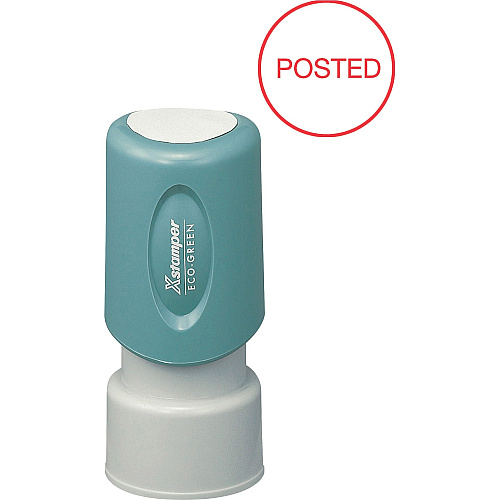 Xstamper Pre-Inked POSTED Stamp Message Stamp - POSTED - 0.63" Impression Diameter - Red - Recycled - 1 Each (11363)