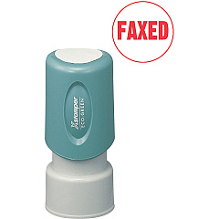 Xstamper Pre-Inked FAXED Stamp Message Stamp - FAXED - 0.63" Impression Diameter - Red - Recycled - 1 Each (11409)