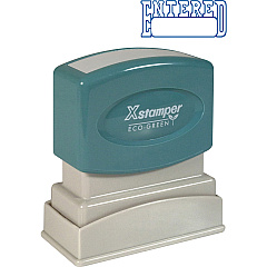 Xstamper ENTERED Open Space Title Stamp Message Stamp - ENTERED - 0.50" Impression Width x 1.62" Impression Length - 100000 Impression(s) - Blue - Recycled - 1 Each (1205) Xstamper ENTERED Open Space Title Stamp Message Stamp - ENTERED - 0.50" Impression Width x 1.62" Impression Length - 100000 Impression(s) - Blue - Recycled - 1 Each (1205)