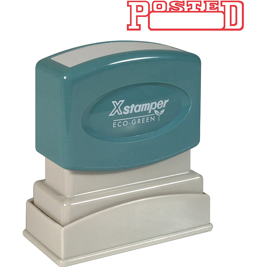 Xstamper POSTED Open Space Title Stamp Message Stamp - POSTED - 0.50" Impression Width x 1.62" Impression Length - 100000 Impression(s) - Red - Recycled - 1 Each (1211)