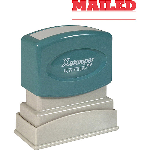 Xstamper MAILED Title Stamp Message Stamp - MAILED - 0.50" Impression Width x 1.63" Impression Length - 100000 Impression(s) - Red - Recycled - 1 Each (1218)
