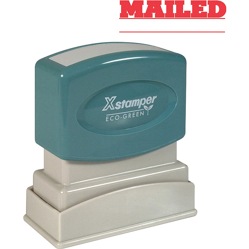 Xstamper MAILED Title Stamp Message Stamp - MAILED - 0.50" Impression Width x 1.63" Impression Length - 100000 Impression(s) - Red - Recycled - 1 Each (1218)