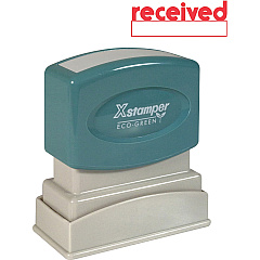 Xstamper RECEIVED Window Title Stamp Message Stamp - RECEIVED - 0.50" Impression Width x 1.63" Impression Length - 100000 Impression(s) - Red - Recycled - 1 Each (1223)