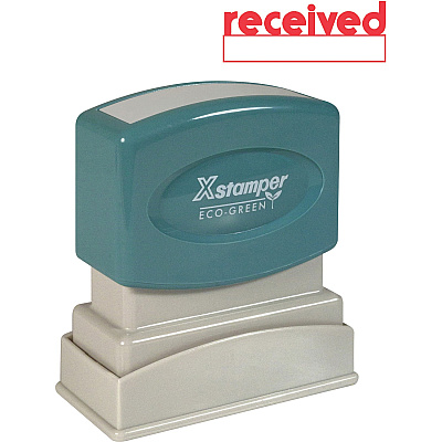 Xstamper RECEIVED Window Title Stamp Message Stamp - RECEIVED - 0.50" Impression Width x 1.63" Impression Length - 100000 Impression(s) - Red - Recycled - 1 Each (1223)