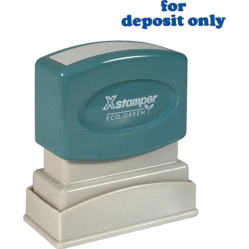 Xstamper "for deposit only" Title Stamp Message Stamp - FOR DEPOSIT ONLY - 0.50" Impression Width x 1.62" Impression Length - 100000 Impression(s) - Blue - Recycled - 1 Each (1333)