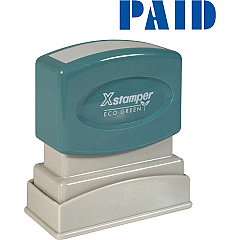 Xstamper Blue PAID Title Stamp Message Stamp - PAID - 0.50" Impression Width x 1.62" Impression Length - 100000 Impression(s) - Blue - Recycled - 1 Each (1335) Xstamper Blue PAID Title Stamp Message Stamp - PAID - 0.50" Impression Width x 1.62" Impression Length - 100000 Impression(s) - Blue - Recycled - 1 Each (1335)