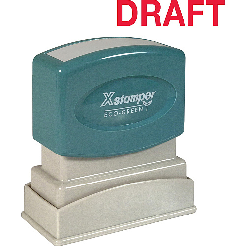 Xstamper DRAFT Stamp Message Stamp - DRAFT - 0.50" Impression Width x 1.63" Impression Length - 100000 Impression(s) - Red - Recycled - 1 Each (1360)