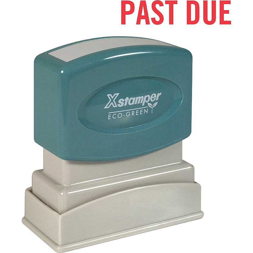 Xstamper PAST DUE Title Stamp Message Stamp - PAST DUE - 0.50" Impression Width x 1.62" Impression Length - 100000 Impression(s) - Red - Recycled - 1 Each (1362)