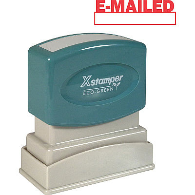 Xstamper E-MAILED Window Title Stamp Message Stamp - E-MAILED - 0.50" Impression Width x 1.62" Impression Length - 100000 Impression(s) - Red - Recycled - 1 Each (1650)