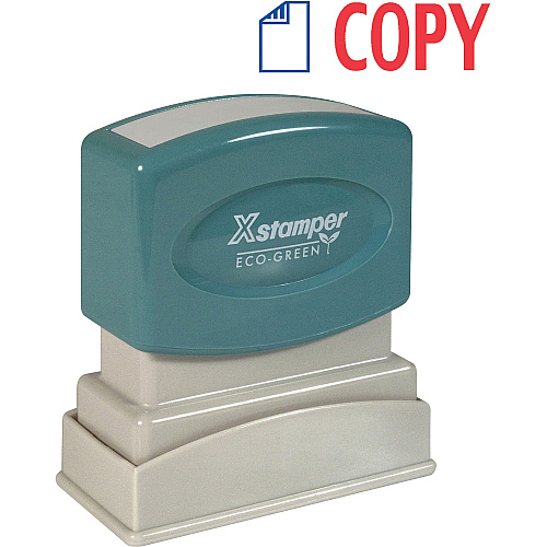 Xstamper COPY 2-color Pre-inked Stamp Message Stamp - COPY - 0.50" Impression Width - 100000 Impression(s) - Red, Blue - Polymer Polymer - Recycled - 1 Each (2022)