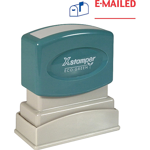 Xstamper E-MAILED Title Stamp Message Stamp - E-MAILED - 0.50" Impression Width - 100000 Impression(s) - Blue, Red - Polymer Polymer - Recycled - 1 Each (2025)