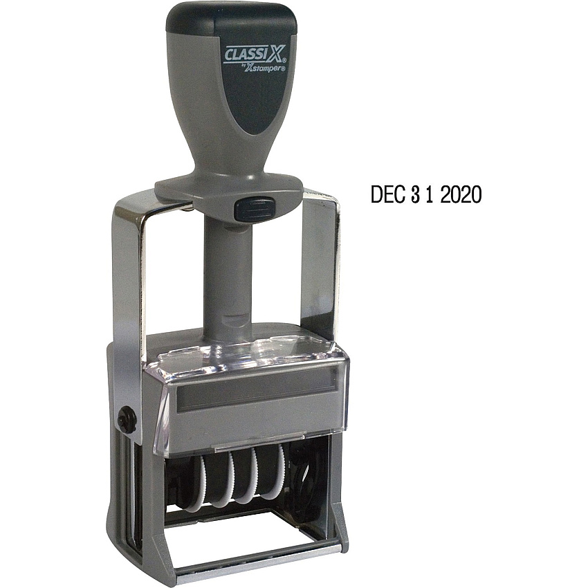 Xstamper 10-Year Self-Inking Line Dater Date Stamp - Black - Plastic, Metal Plastic - 1 Each (40150)