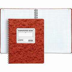 TOPS Engineer's Research & Computation Book 76 Sheets - Wire Bound - 9 1/2" x 11 3/4" Sheet Size - Ivory Paper - Red Cover - Numbered, Heavyweight - 1 Each (35061)