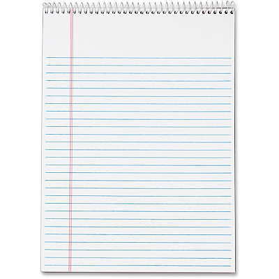 TOPS Docket Wirebound Legal Writing Pads - Letter 70 Sheets - Wire Bound - 0.34" Ruled - 16 lb Basis Weight - Letter - 8 1/2" x 11" Sheet Size - 11" Height x 8.5" Width - White Paper - Perforated, Hard Cover, Stiff-back, Spiral Lock - 3 / Pack (63633)