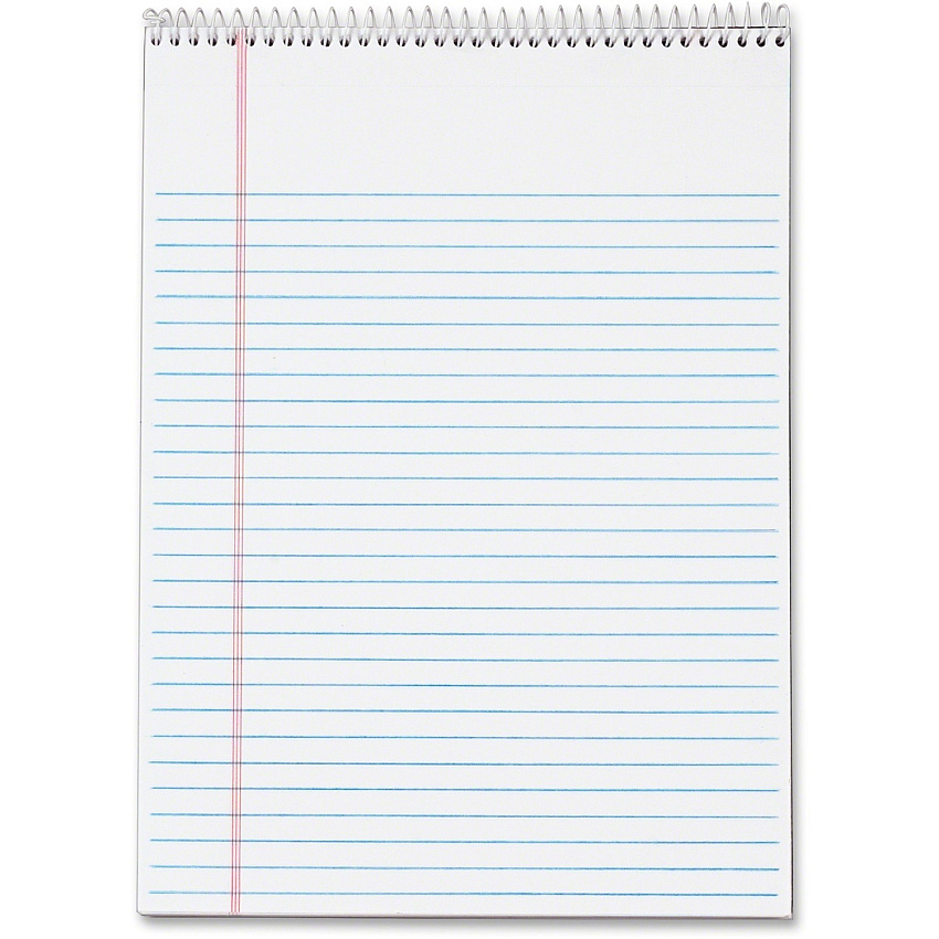 TOPS Docket Wirebound Legal Writing Pads - Letter 70 Sheets - Wire Bound - 0.34" Ruled - 16 lb Basis Weight - Letter - 8 1/2" x 11" Sheet Size - 11" Height x 8.5" Width - White Paper - Perforated, Hard Cover, Stiff-back, Spiral Lock - 3 / Pack (63633)
