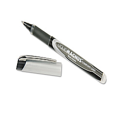 AbilityOne 7520015877801 SKILCRAFT Liquid Magnus Roller Ball Pen, Stick, Micro 0.5 mm, Black Ink, Black/Clear Barrel, 4/Pack