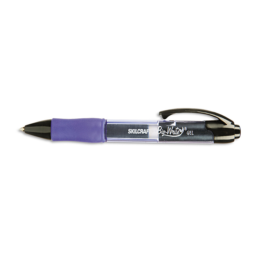 AbilityOne 7520015882364 SKILCRAFT BioWrite Gel Pen, Retractable, Medium 0.7 mm, Blue Ink, Translucent Blue Barrel, Dozen