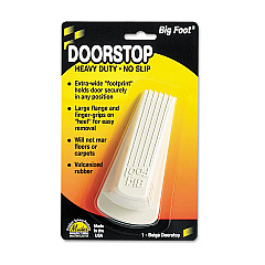 Master Caster Big Foot Doorstop, No Slip Rubber Wedge, 2.25w x 4.75d x 1.25h, Beige (00900)