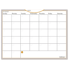AT-A-GLANCE WallMates Self-Adhesive Dry Erase Monthly Planning Surfaces, 24 x 18, White/Gray/Orange Sheets, Undated (AW502028)