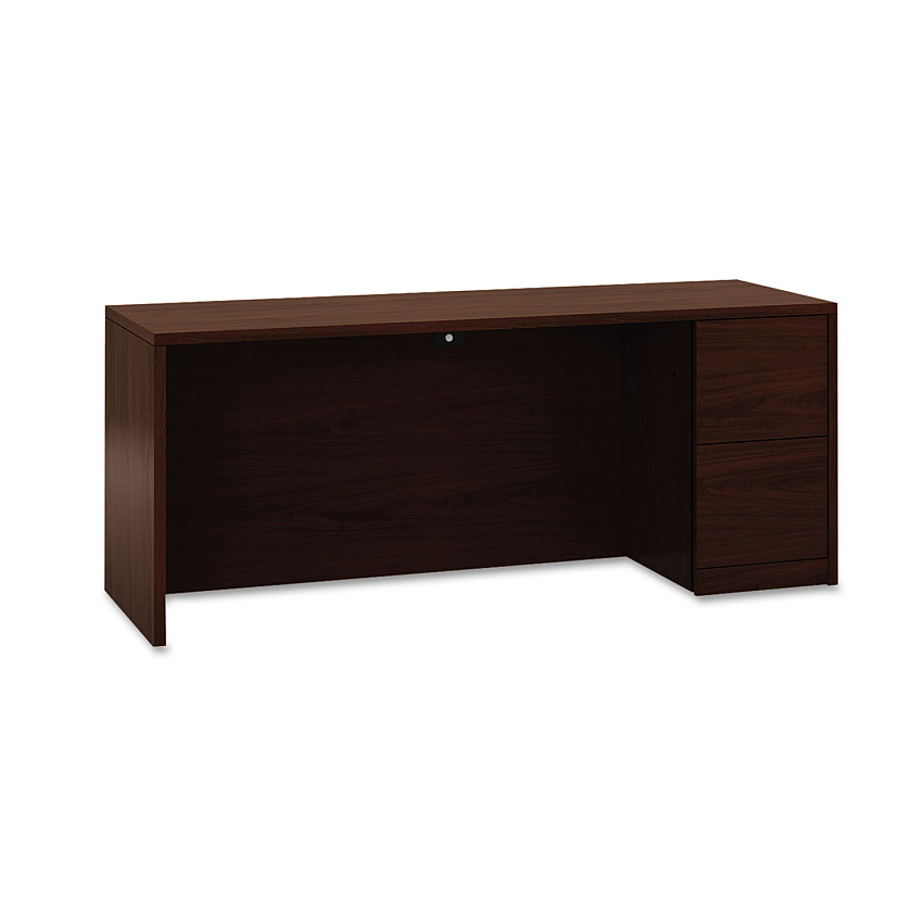 HON 10500 Series Full-Height Left Pedestal Credenza, 72w x 24d x 29.5h, Mahogany (105904LNN)