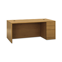 HON 10500 Series "L" Workstation Right Pedestal Desk with Full-Height Pedestal, 72" x 36" x 29.5", Harvest (105895RCC)